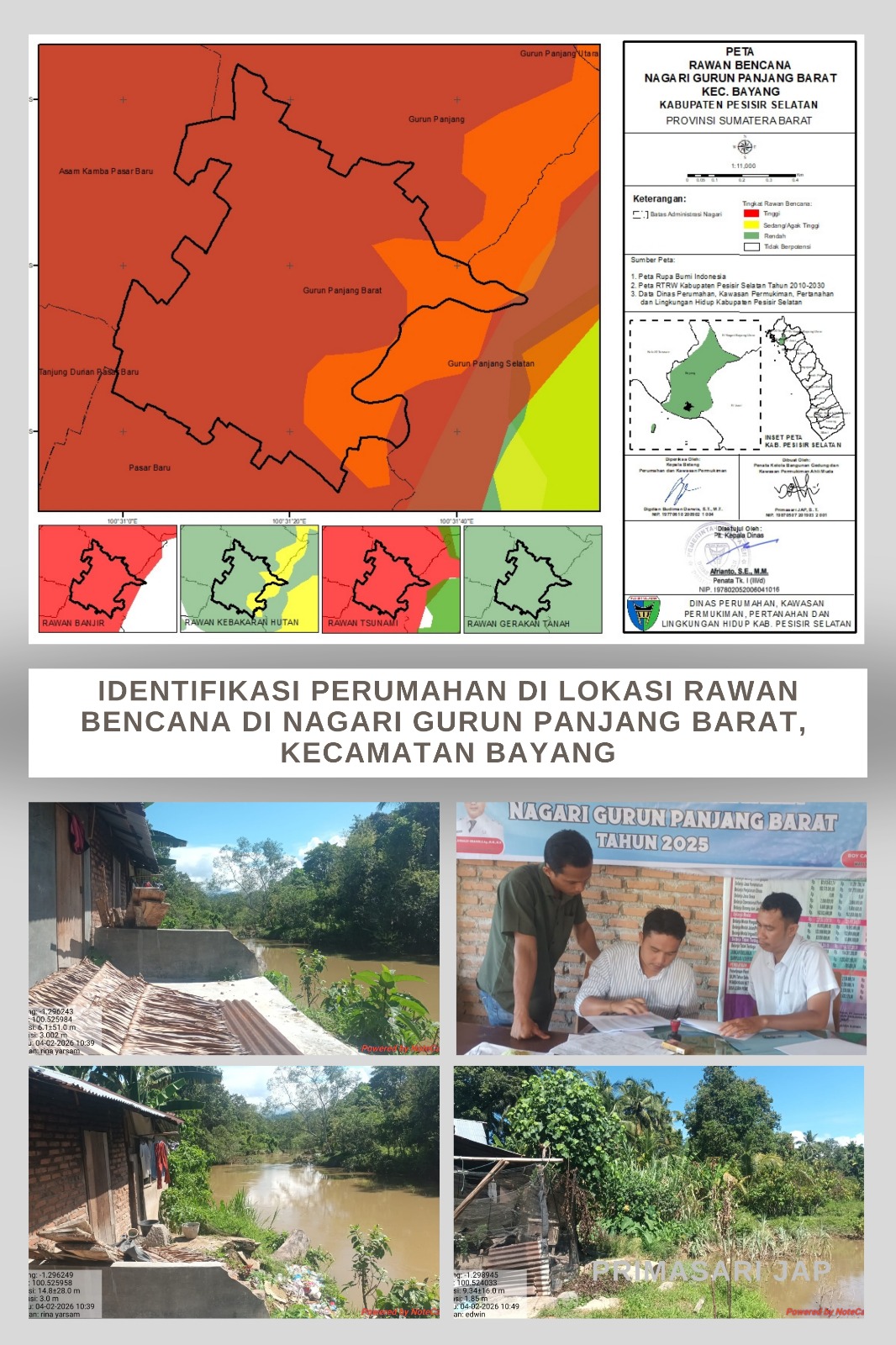 Identifikasi Perumahan di Lokasi Rawan Bencana di Nagari Gurun Panjang Barat, Kecamatan Bayang Nagar